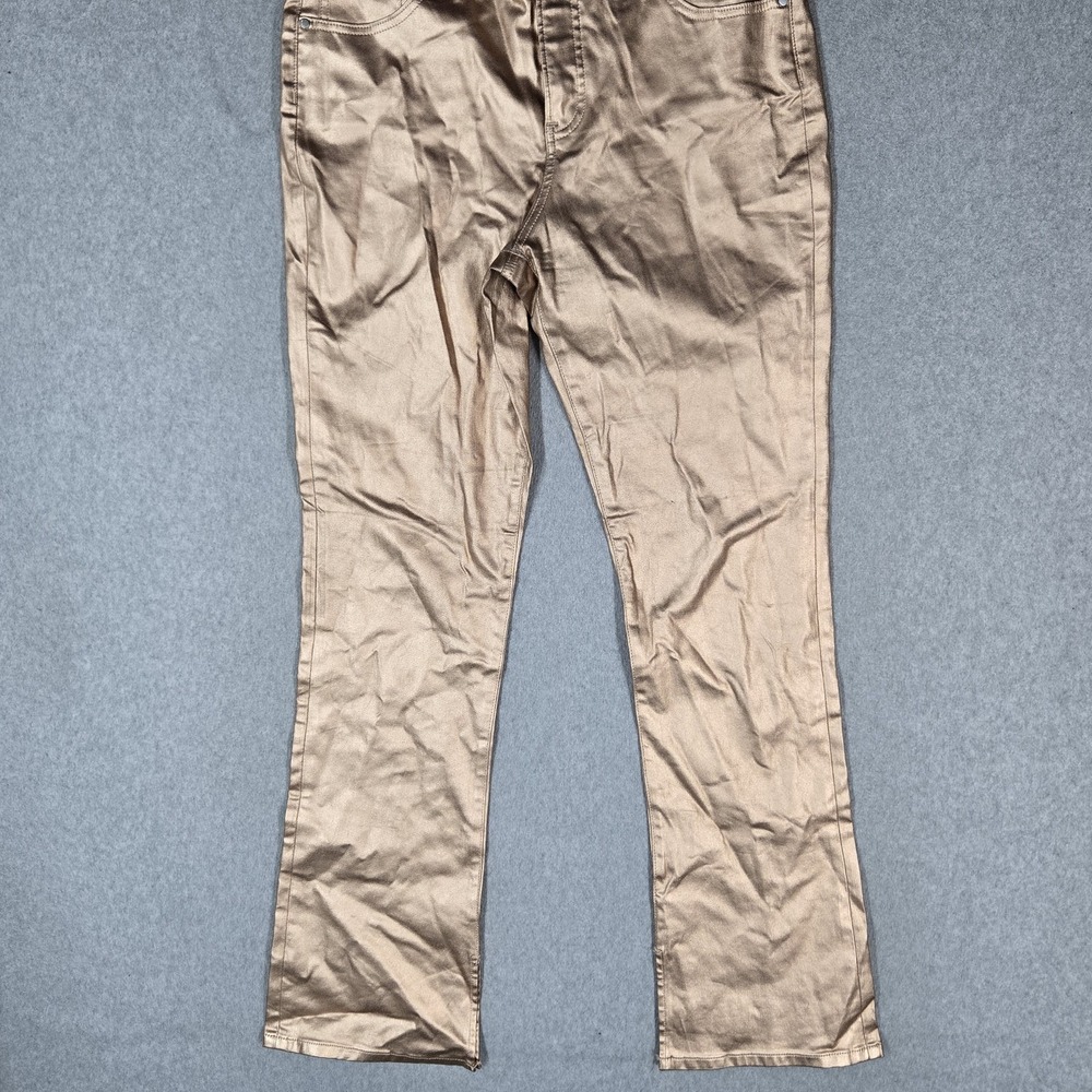 Express Women Pants 12R Gold Dress Pants SKYSCRAPER Mid Rise Pants 33" Inseam